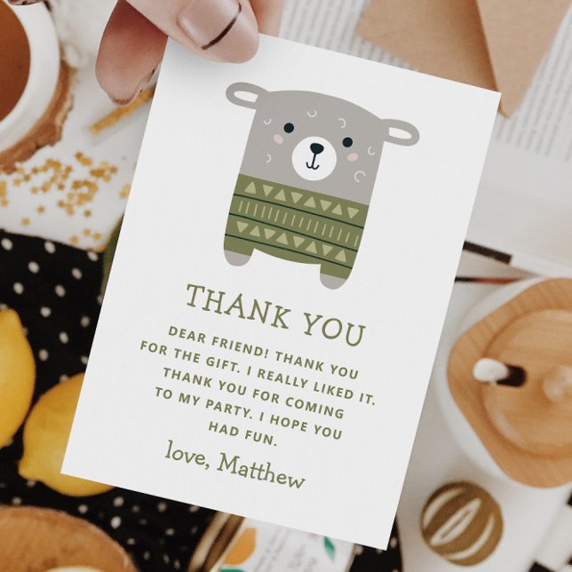 Niedliches, lustiges Schaftier. Kindergeburtstag Dankeskarte (Von Creator hochgeladen)