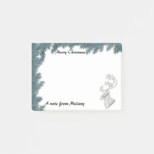 Niedliches lustiges trendiges Holiday Rentier Mono Post-it Klebezettel