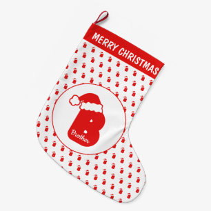 Niedliches lustiges Weihnachtsmann-Hut-Muster mit Großer Weihnachtsstrumpf