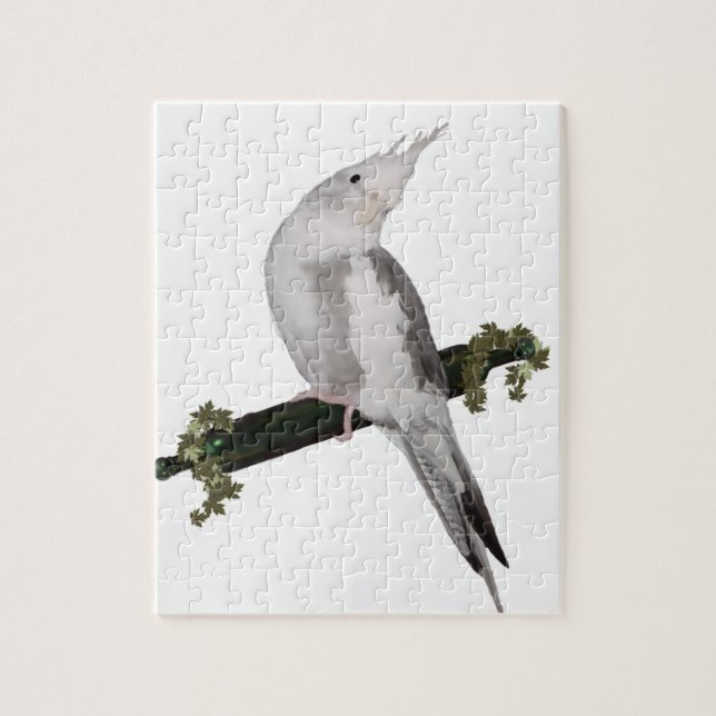 Niedliches Lutino Cockatiel Bird Ivy Pere Tier (Vertikal)