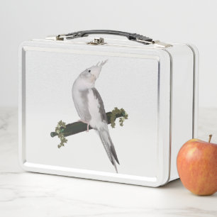 Niedliches Lutino Cockatiel Bird Ivy Pere Tier Metall Brotdose