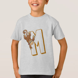Niedliches M für Affen - Kinder Englisch ABCD Alph T-Shirt