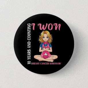 Niedliches Mädchen 10 Jahre und zählen ich gewann Button