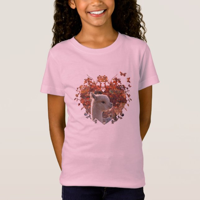 Niedliches Mädchen-Alpaka-Shirt T-Shirt (Vorderseite)
