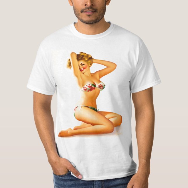 Niedliches Mädchen im Bikini T-Shirt (Vorderseite)