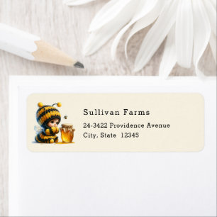 Niedliches Mädchen in Bee Costume mit Honey-Adress