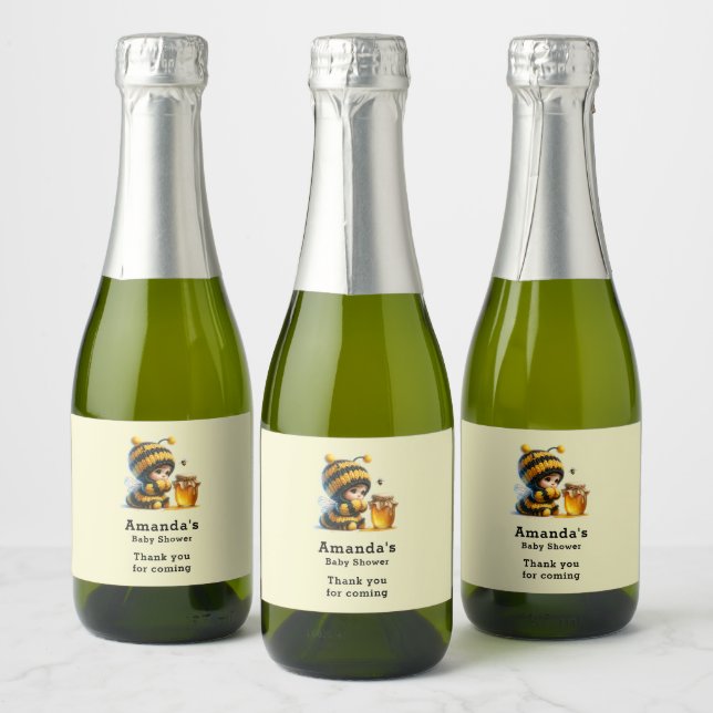 Niedliches Mädchen in Bee Costume mit Honey-Party (Flaschen)