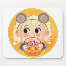 Niedliches Mädchen in einem maurischen Halloweenko Mousepad