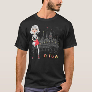 Niedliches Mädchen in Riga, Lettland, klassischer  T-Shirt