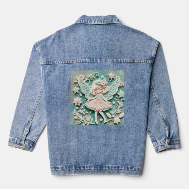 Niedliches Mädchen Jeansjacke (Rückseite)