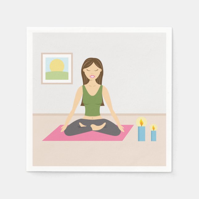 Niedliches Mädchen macht Yoga in einem Hübschen Ra Serviette (Vorderseite)