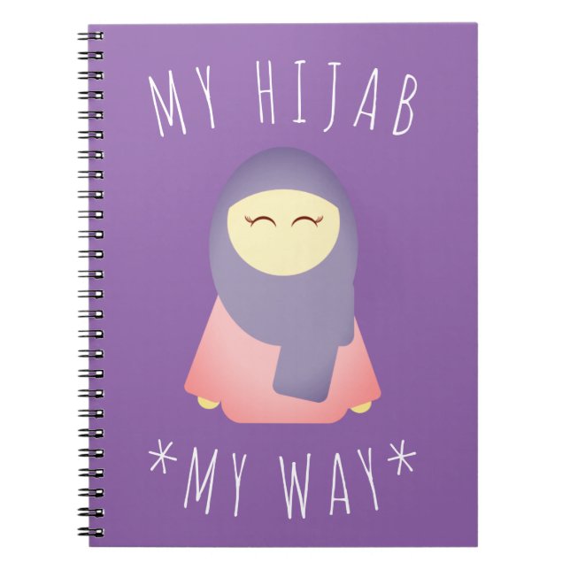 NIEDLICHES MÄDCHEN MIT HIJAB NOTEBOOK ISLAMIC GIFT NOTIZBLOCK (Vorderseite)