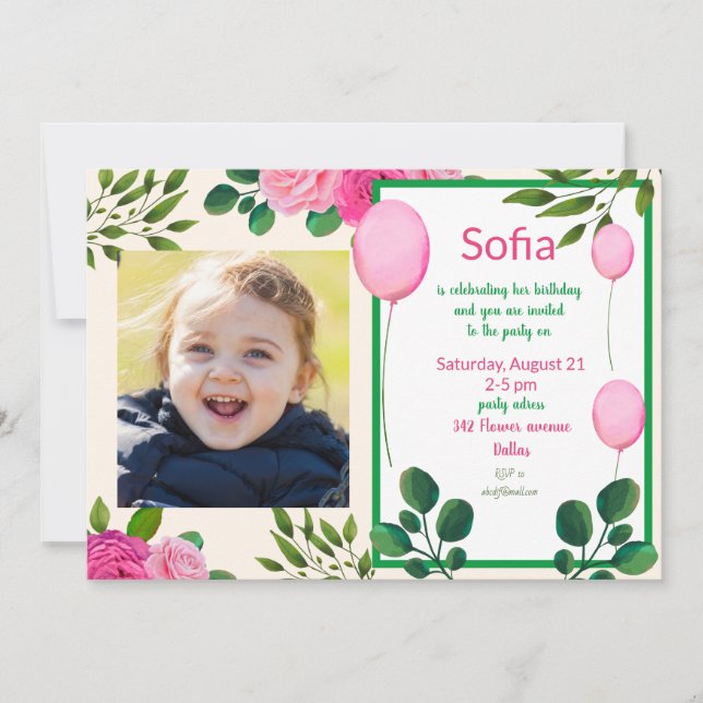 Niedliches Mädchen Save the Date (Vorderseite)