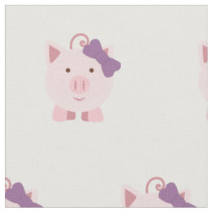 Niedliches Mädchen-Schwein Stoff