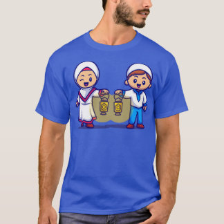Niedliches Mädchen und Junge Moslem bringen Latern T-Shirt