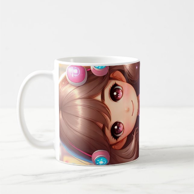 Niedliches Mädchendesign Kaffeetasse (Links)