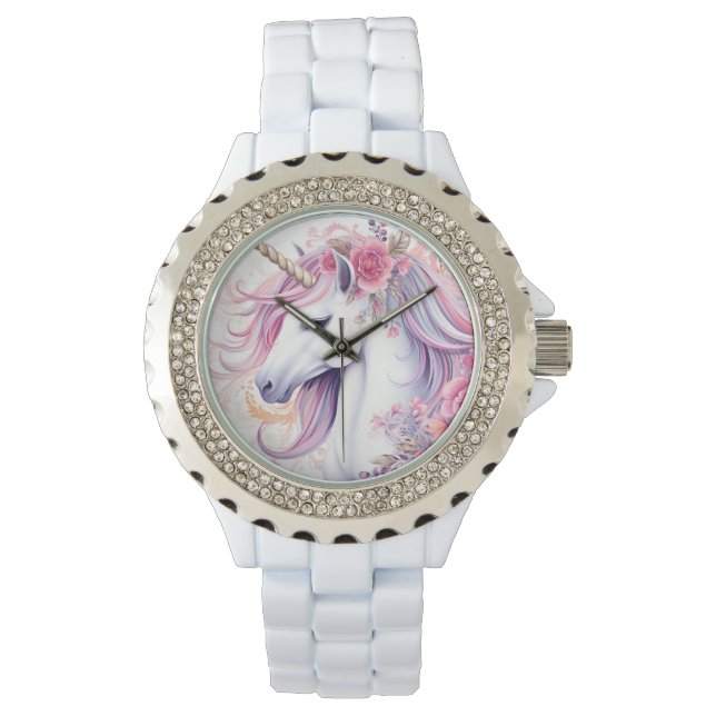Niedliches magisches Einhorn Armbanduhr (Vorderseite)