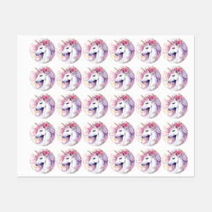 Niedliches magisches Einhorn Etiketten
