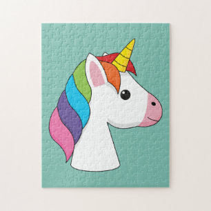 Niedliches magisches Einhorn mit farbenfroher Haar