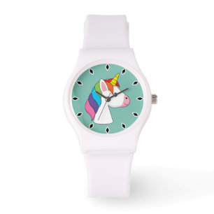 Niedliches magisches Einhorn mit farbenfroher Haar Armbanduhr