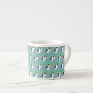 Niedliches magisches Einhorn mit farbenfroher Haar Espressotasse