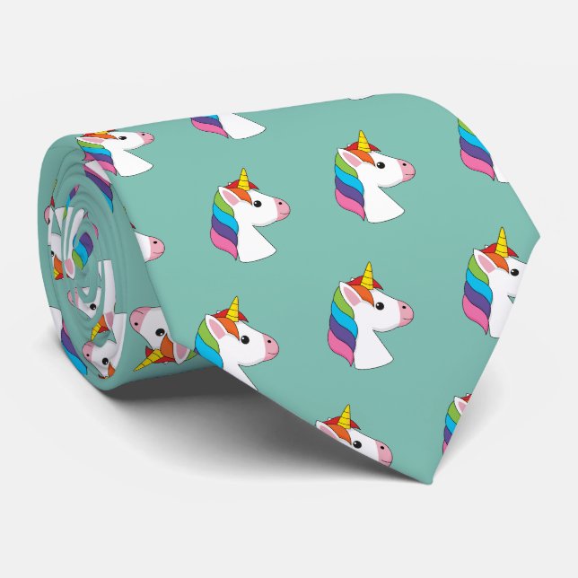 Niedliches magisches Einhorn mit farbenfroher Haar Krawatte (Gerollt)