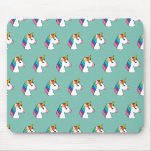 Niedliches magisches Einhorn mit farbenfroher Haar Mousepad
