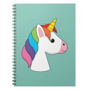 Niedliches magisches Einhorn mit farbenfroher Haar Notizblock