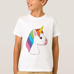 Niedliches magisches Einhorn mit farbenfroher Haar T-Shirt