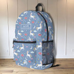 Niedliches magisches Einhorn, Personalisierte Kind Bedruckter Rucksack<br><div class="desc">Super lustiger, niedlicher Rucksack mit Einhorn- & Blumendruck und Kindernamen. Fügen Sie eine Bonuslinie von Text hinzu - Schulname, Teamname, etc. oder löschen Sie einfach. Die Zimmer sind groß genug für Bücher, Computer, Sportgeräte und vieles mehr - oder auch als Reise- oder Schlittenbeutel. Stilvoll und farbenfroh, aber sehr funktional -...</div>