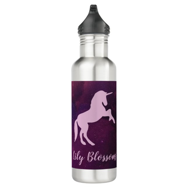 niedliches magisches lila Einhorn Edelstahlflasche (Rechts)
