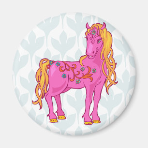 Niedliches Magisches Pferd mit Regenbogen zeichnen Magnet