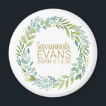 Niedliches Magnet für Neugeborene<br><div class="desc">Ein niedlicher Eukalyptus-Grünkranz-Babyduschmagnet. Ein lustiges Geschenk für die Mutter zu sein oder für Ihre Baby Duschgäste!</div>