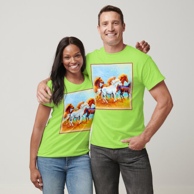 Niedliches Malen von Laufpferden. Jetzt kaufen T-Shirt (Unisex)