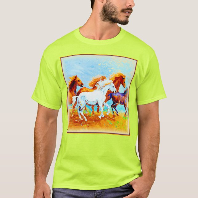 Niedliches Malen von Laufpferden. Jetzt kaufen T-Shirt (Vorderseite)