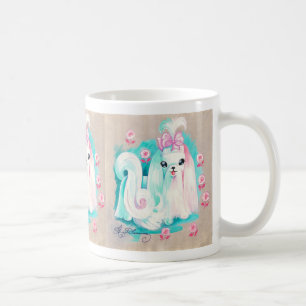Niedliches maltesisches Welpen-Hundeweiß Kaffeetasse