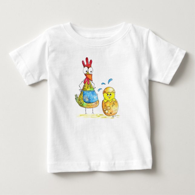 Niedliches Mama-Hühnchen mit Baby T-shirt (Vorderseite)