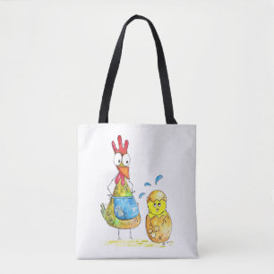 Niedliches Mama-Hühnchen mit Baby Tasche