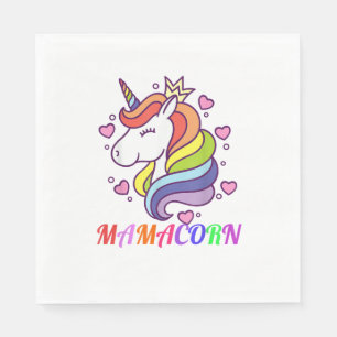 Niedliches Mamacorn Einhorn Mama GeburtstagsOutfit Serviette