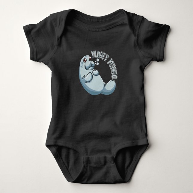Niedliches Manatea Lover Floaty Kartoffelspeck Baby Strampler (Vorderseite)