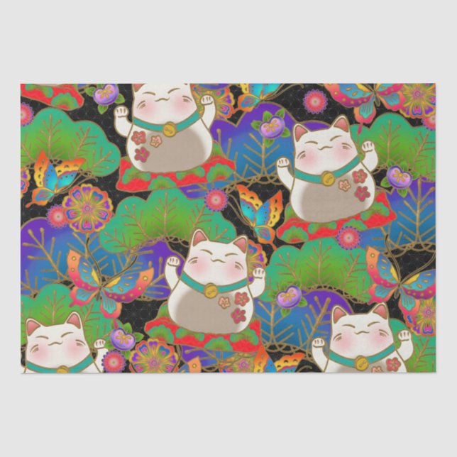 Niedliches Maneki Neko  Seidenpapier (Vorderseite)