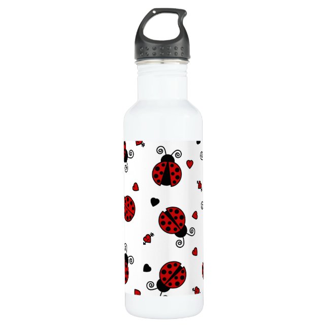 Niedliches Marienkäfer-und Herz-Muster Trinkflasche (Vorderseite)