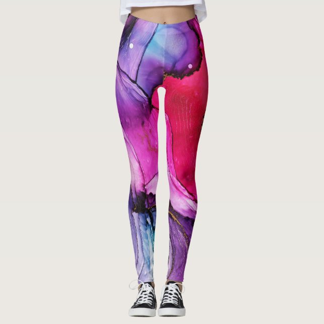Niedliches Marmormuster Leggings (Vorderseite)