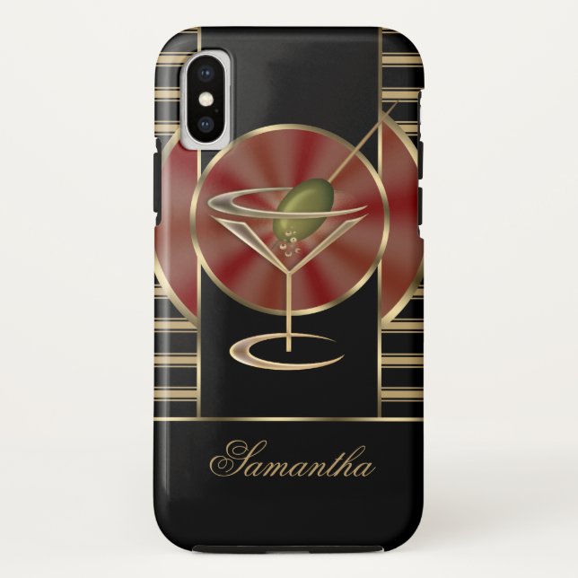 Niedliches Martini-Cocktail personalisiert Case-Mate iPhone Hülle (Rückseite)