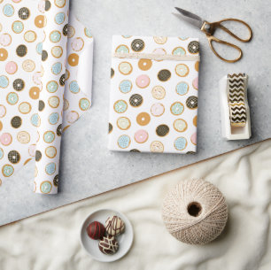 Niedliches Mattiertes Donut-Muster Geschenkpapier