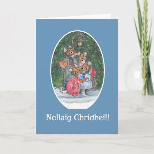 Niedliches Mäusecarol-Sänger-schottisches Feiertagskarte