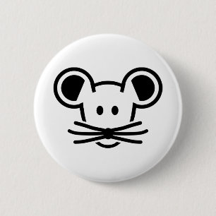 Niedliches Mäusekopfgesicht Button