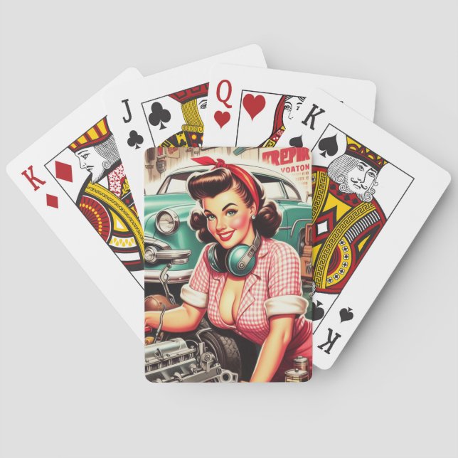Niedliches mechanisches Button Spielkarten (Rückseite)
