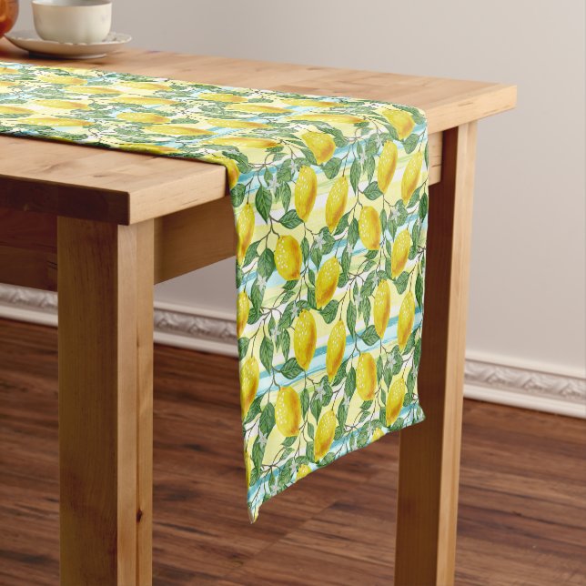 Niedliches mediterranes Sommerlemon Kurzer Tischläufer (Beispiel)