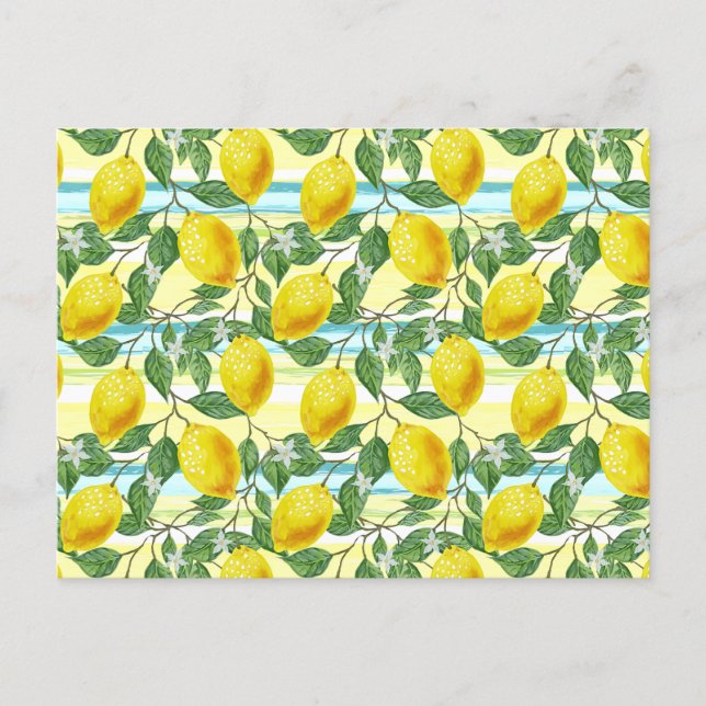Niedliches mediterranes Sommerlemon Postkarte (Vorderseite)